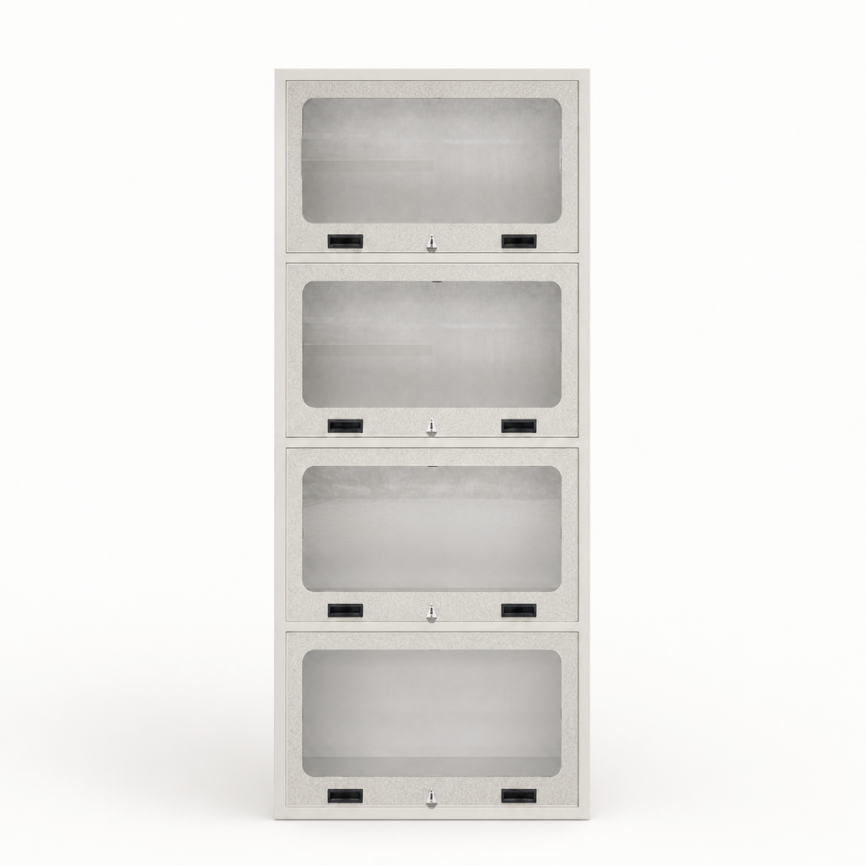 Bookshelf - 4 Compartment with Glass